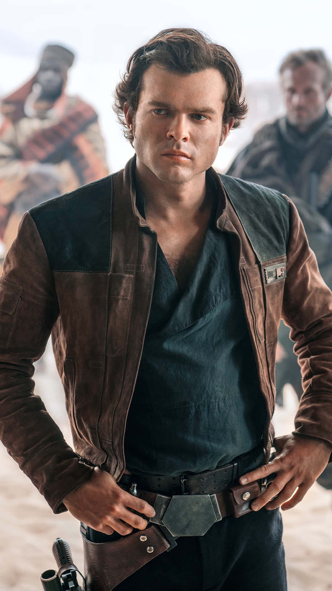 Solo: A Star Wars Story, brown leather jacket, desert backdrop, Full HD Phone Wallpaper