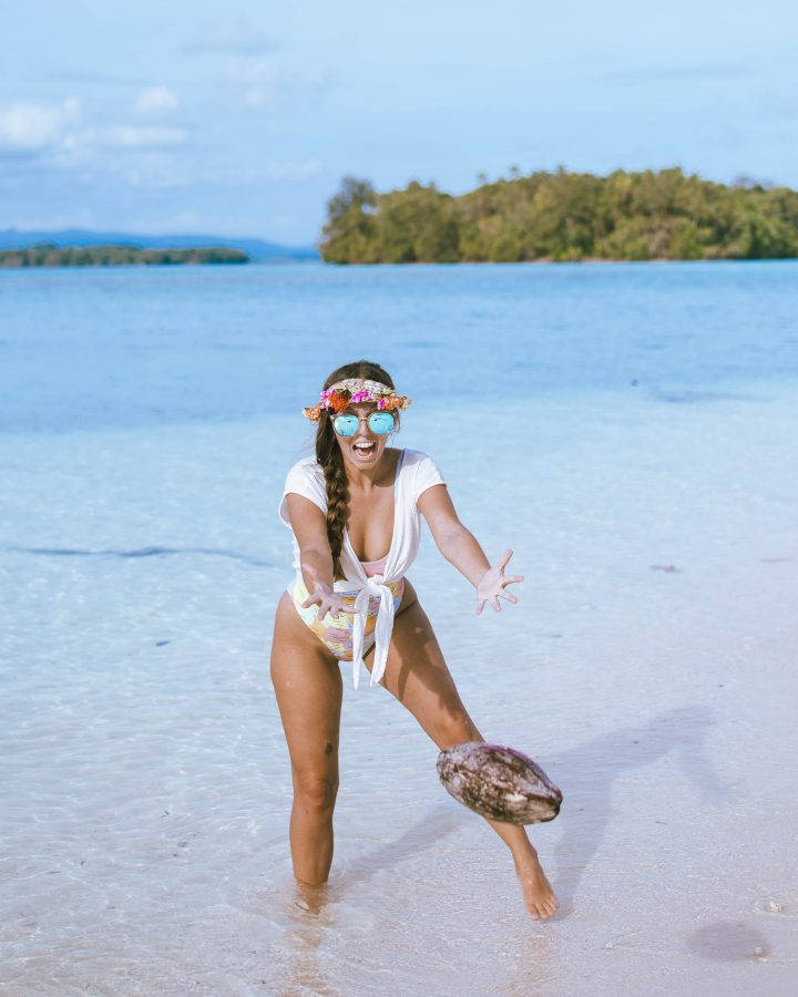 Solomon Islands, girl, beach, SD Phone Wallpaper