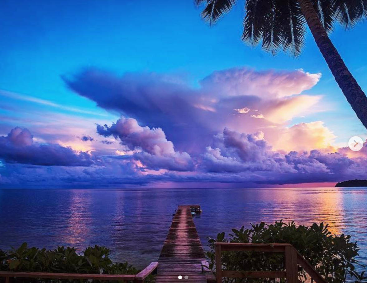 Solomon Islands, twilight sky, purple pink and blue clouds, SD Desktop Wallpaper
