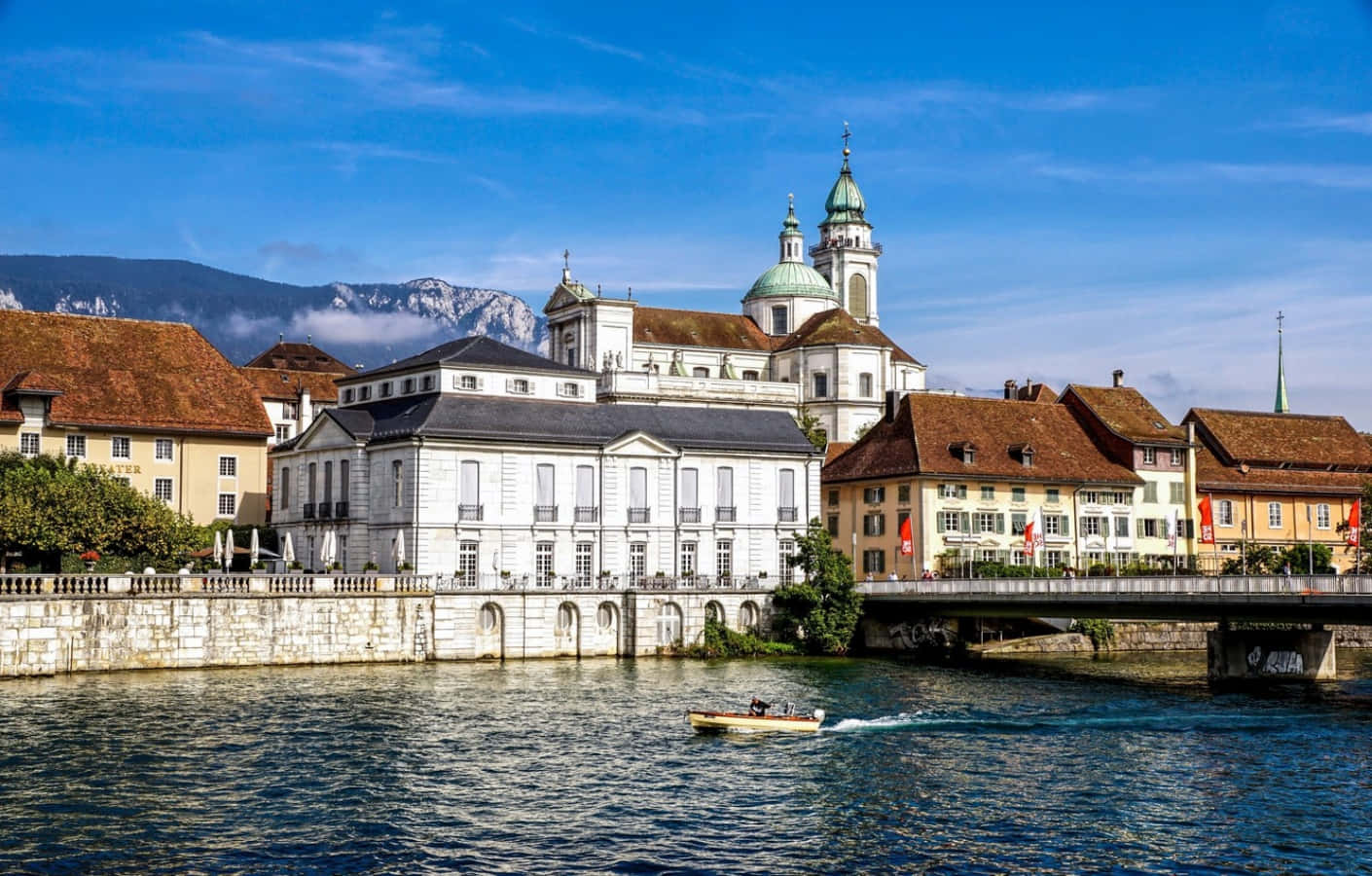 Solothurn, Switzerland, historic European architecture, river, HD Desktop Wallpaper