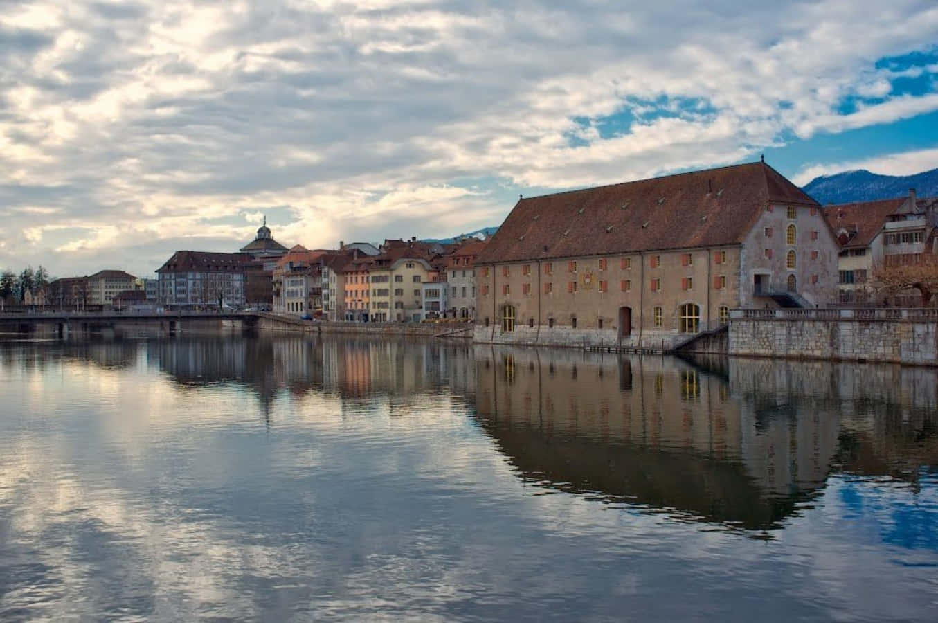 Solothurn Switzerland, river, historic European buildings, HD Desktop Wallpaper