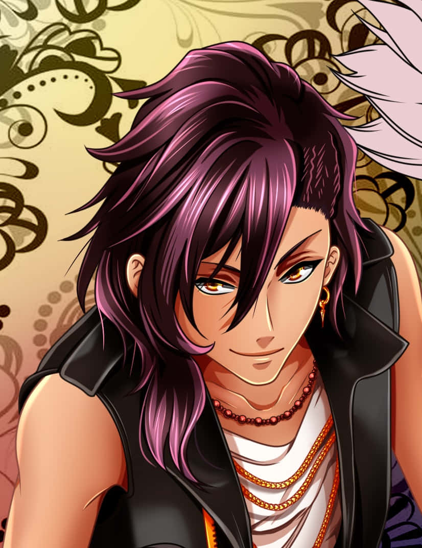 Soma Asman Kadar, anime knight, vibrant purple hair, SD Phone Wallpaper