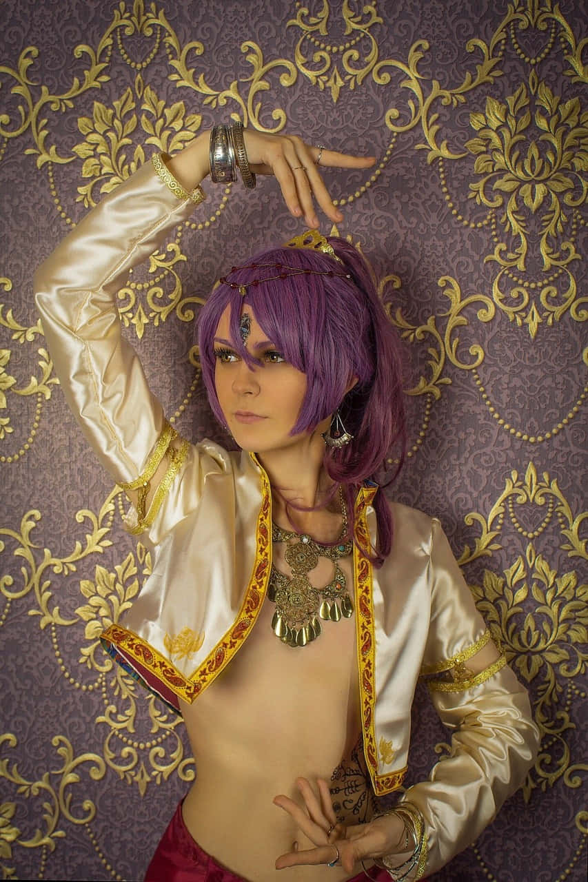 Soma Asman Kadar, purple hair, gold-trimmed attire, HD Phone Wallpaper