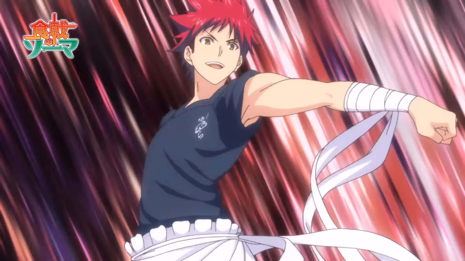 Soma Yukihira, red-haired anime chef, dark shirt, Full HD Desktop Wallpaper