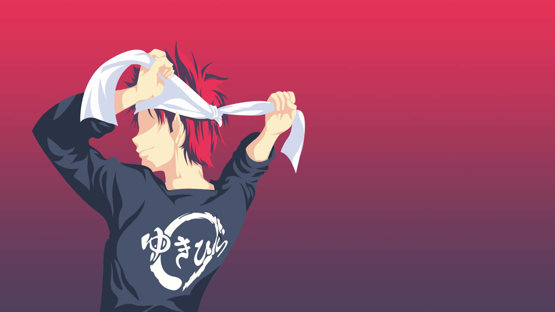 Soma Yukihira, red hair, white cloth, Full HD Desktop Wallpaper
