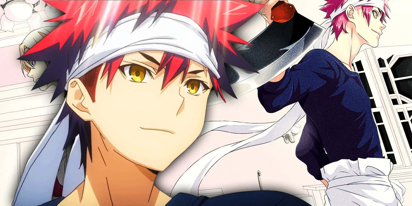 Soma Yukihira, red-haired chef, golden eyes, HD Desktop Wallpaper