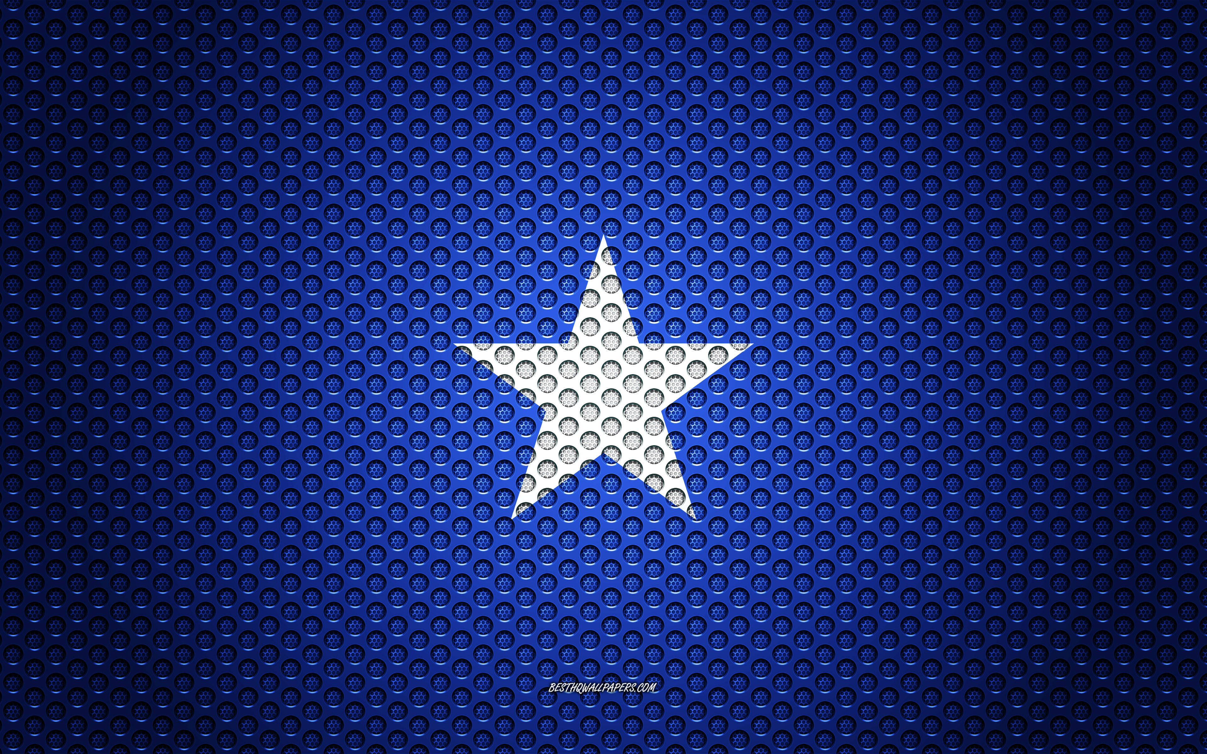 Somalia, dotted texture, blue perforated metal texture, 4K Desktop Wallpaper