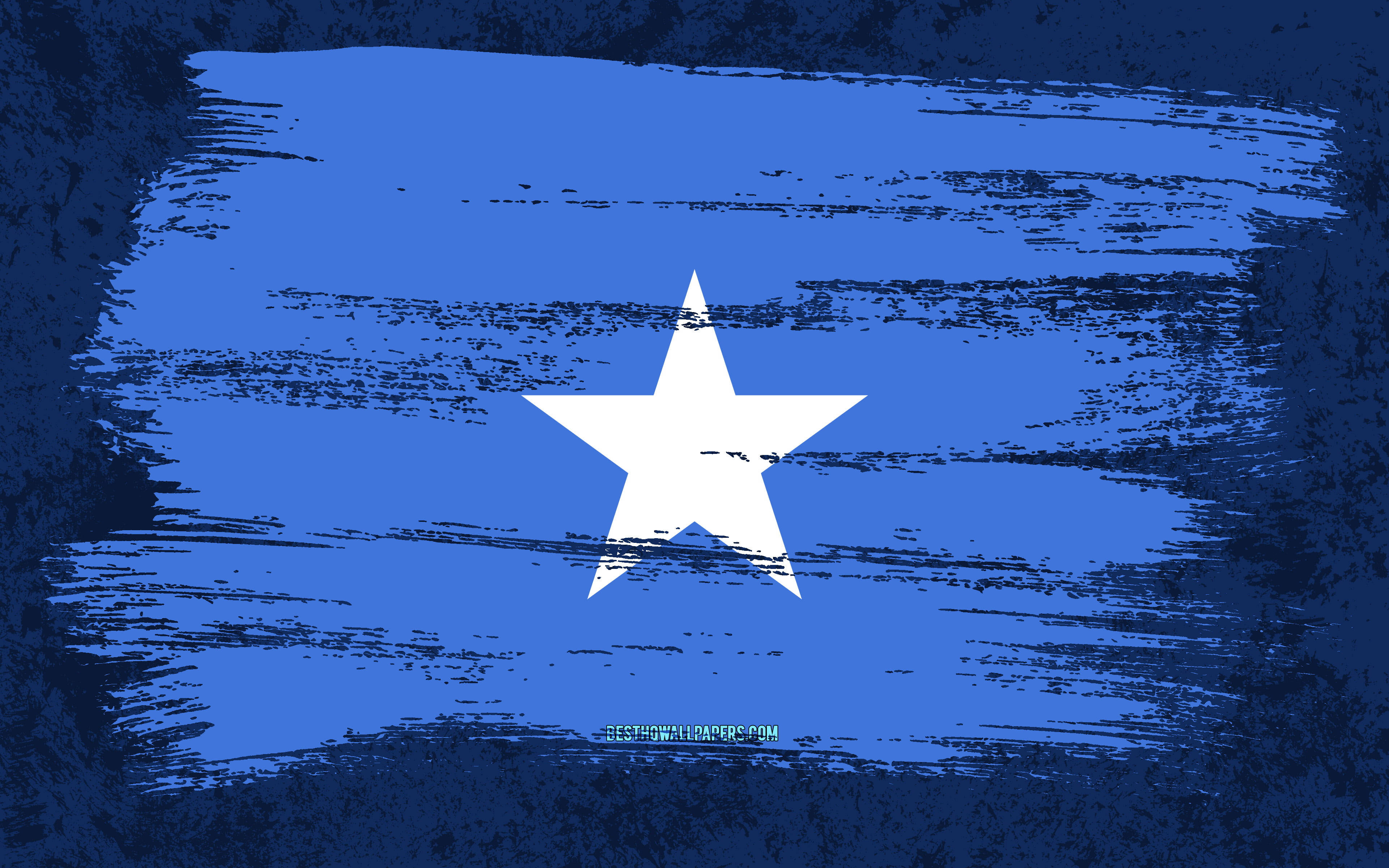 Somalia, blue flag, white star, 4K Desktop Wallpaper