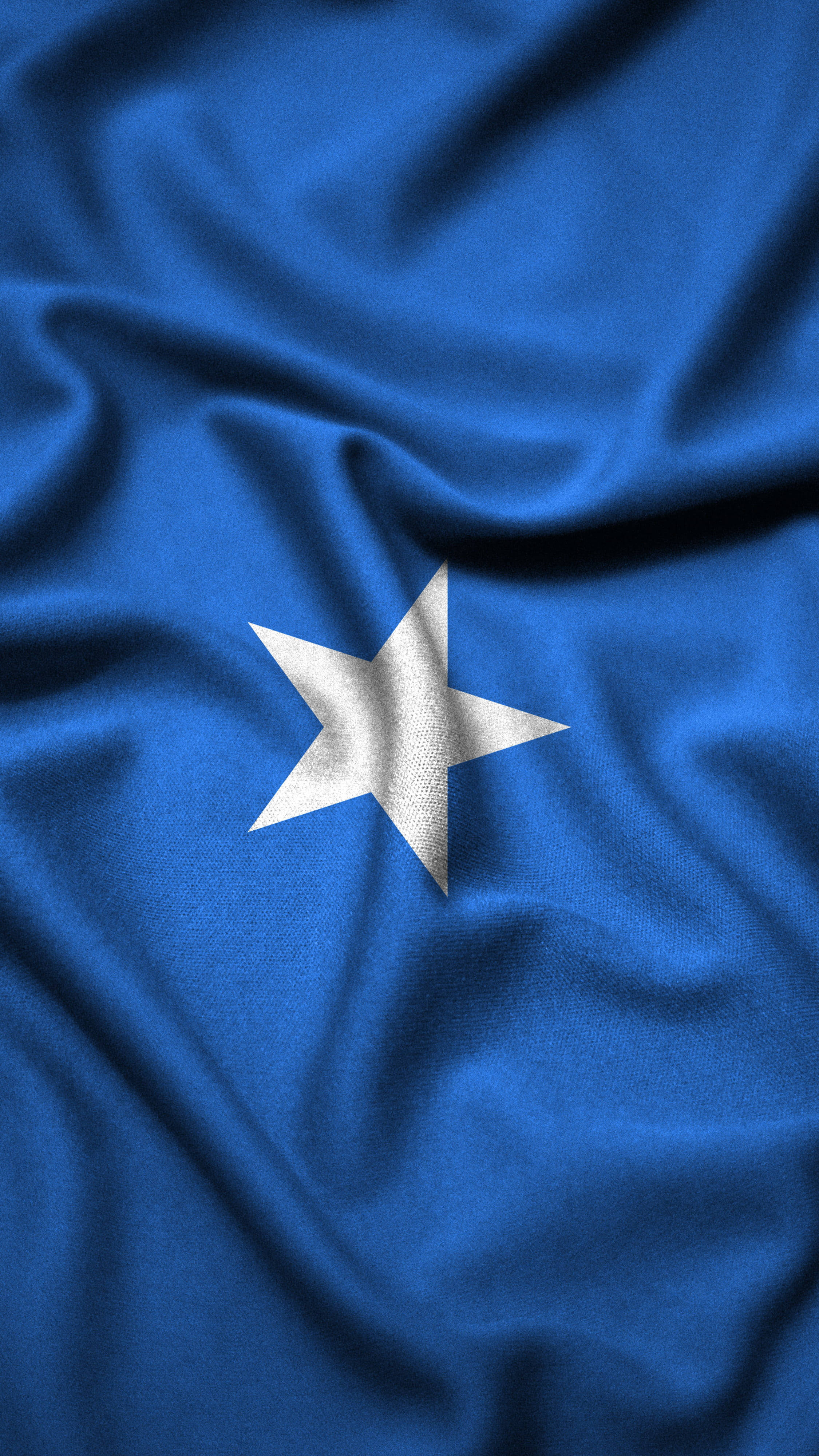 Somalia, deep blue, white five-pointed star, 4K Phone Wallpaper