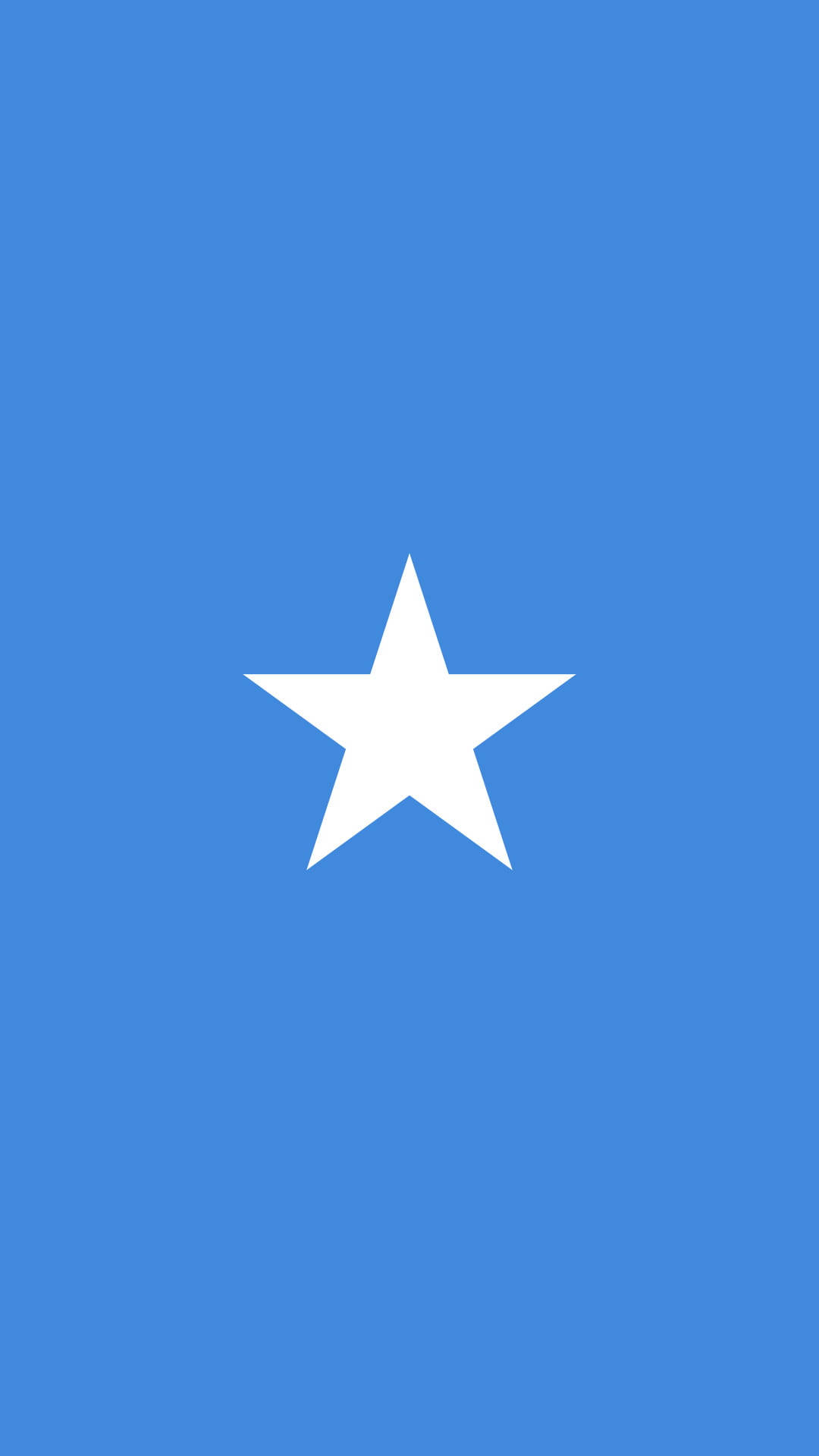 Somalia, white five-pointed star, solid blue background, Full HD Phone Wallpaper