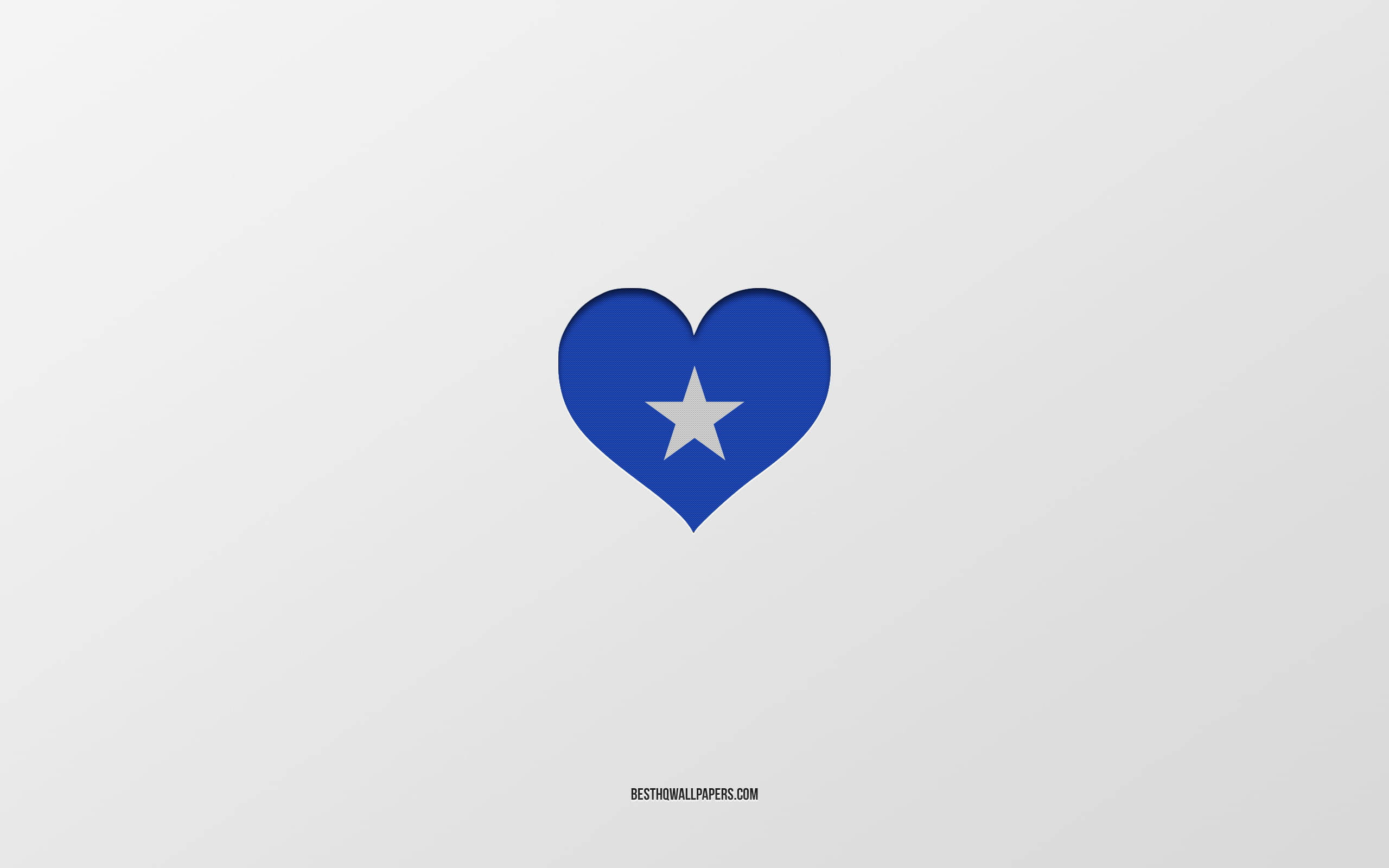 Somalia, simple heart, blue heart, 2K Desktop Wallpaper