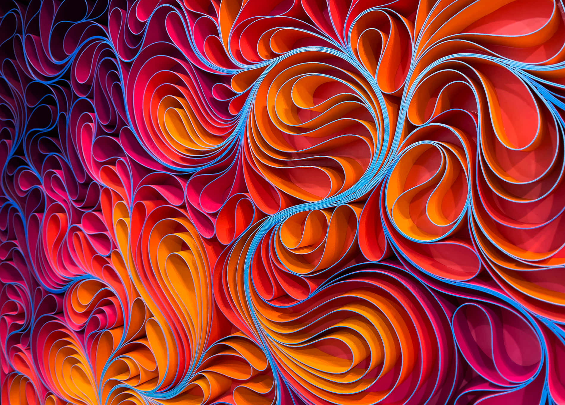 Somatic, orange folds, fiery reds, HD Desktop Wallpaper