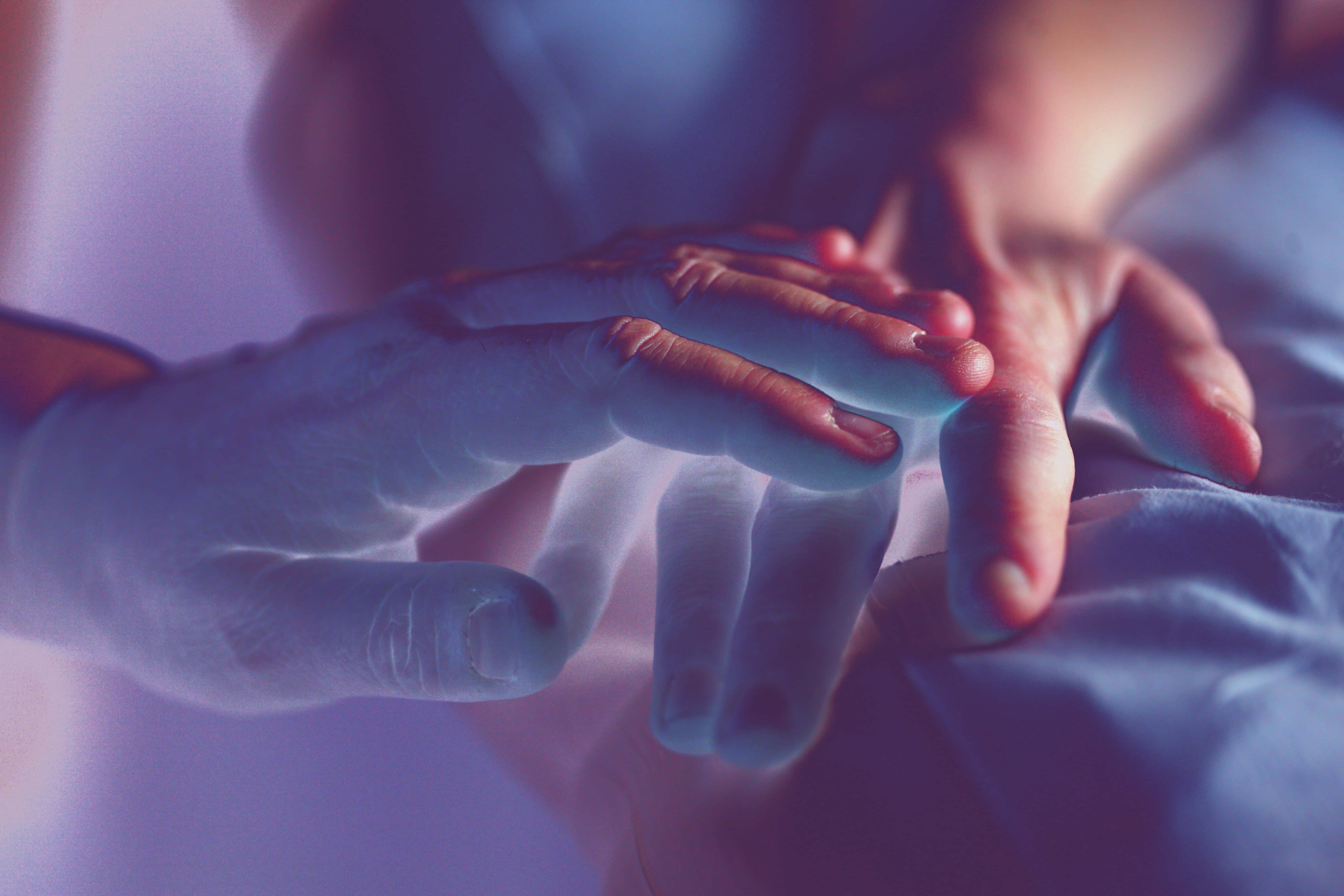 Somatic, hands, blue light, 5K Desktop Wallpaper