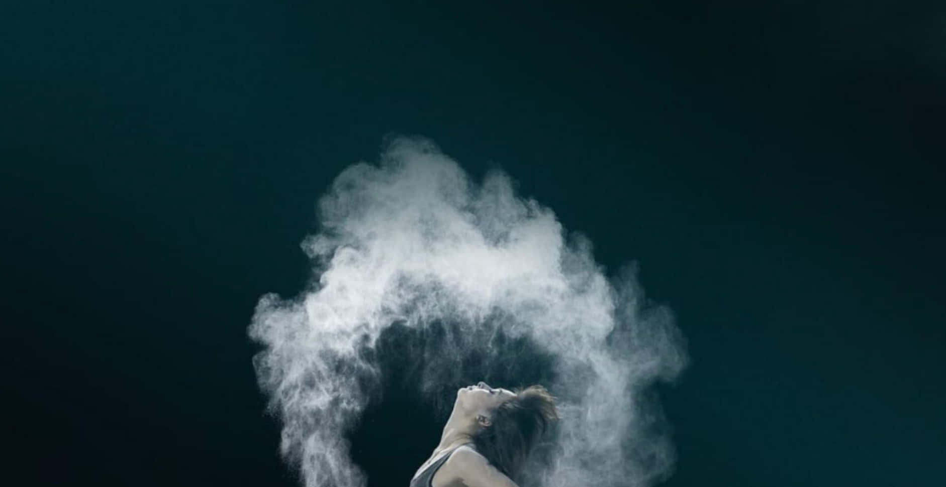 Somatic, white powder, dark teal backdrop, HD Desktop Wallpaper