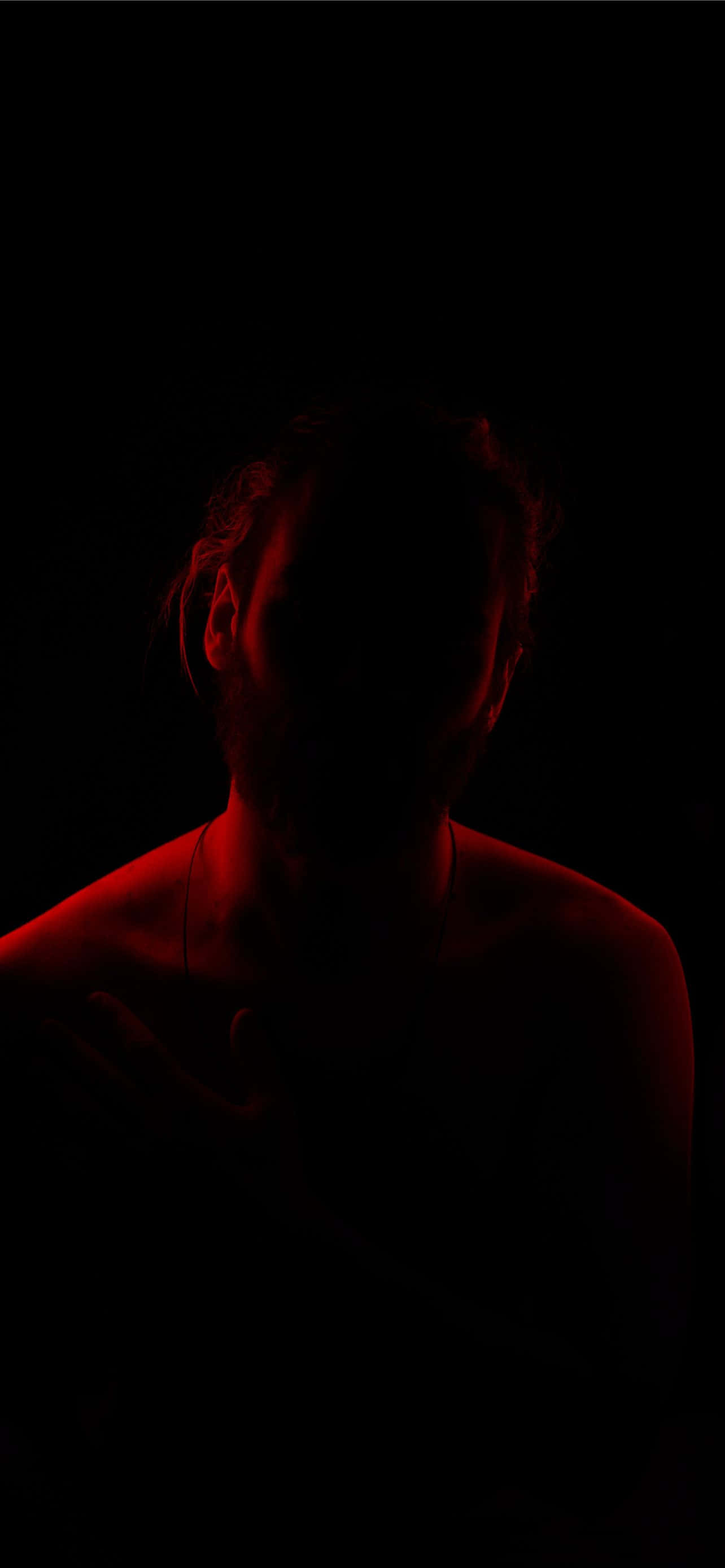 red light, shadowy figure, beard, 2K Phone Wallpaper