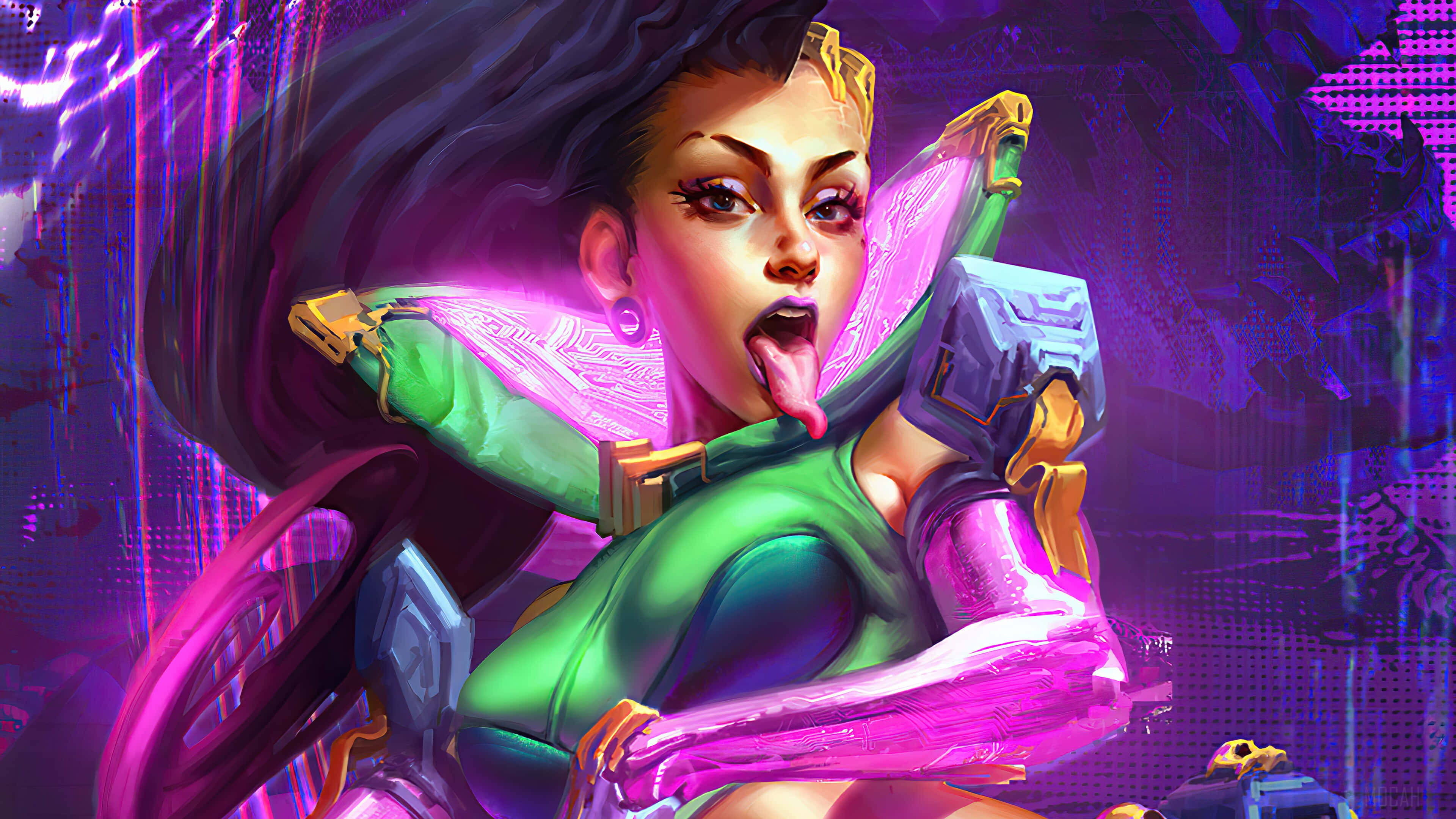 Sombra, Overwatch, green armor, 4K Desktop Wallpaper