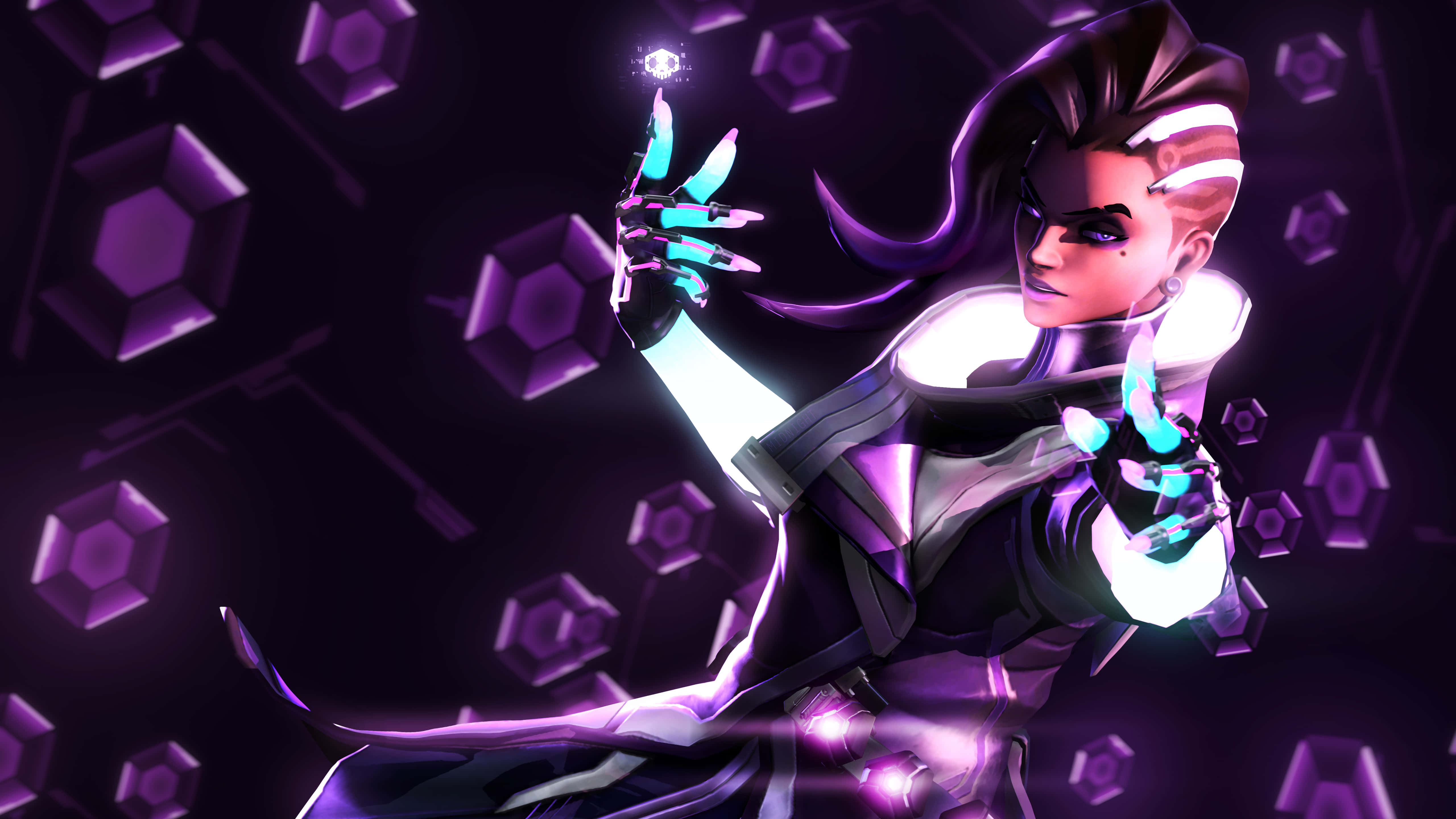 Sombra, Overwatch, cyberpunk anime character, 5K Desktop Wallpaper
