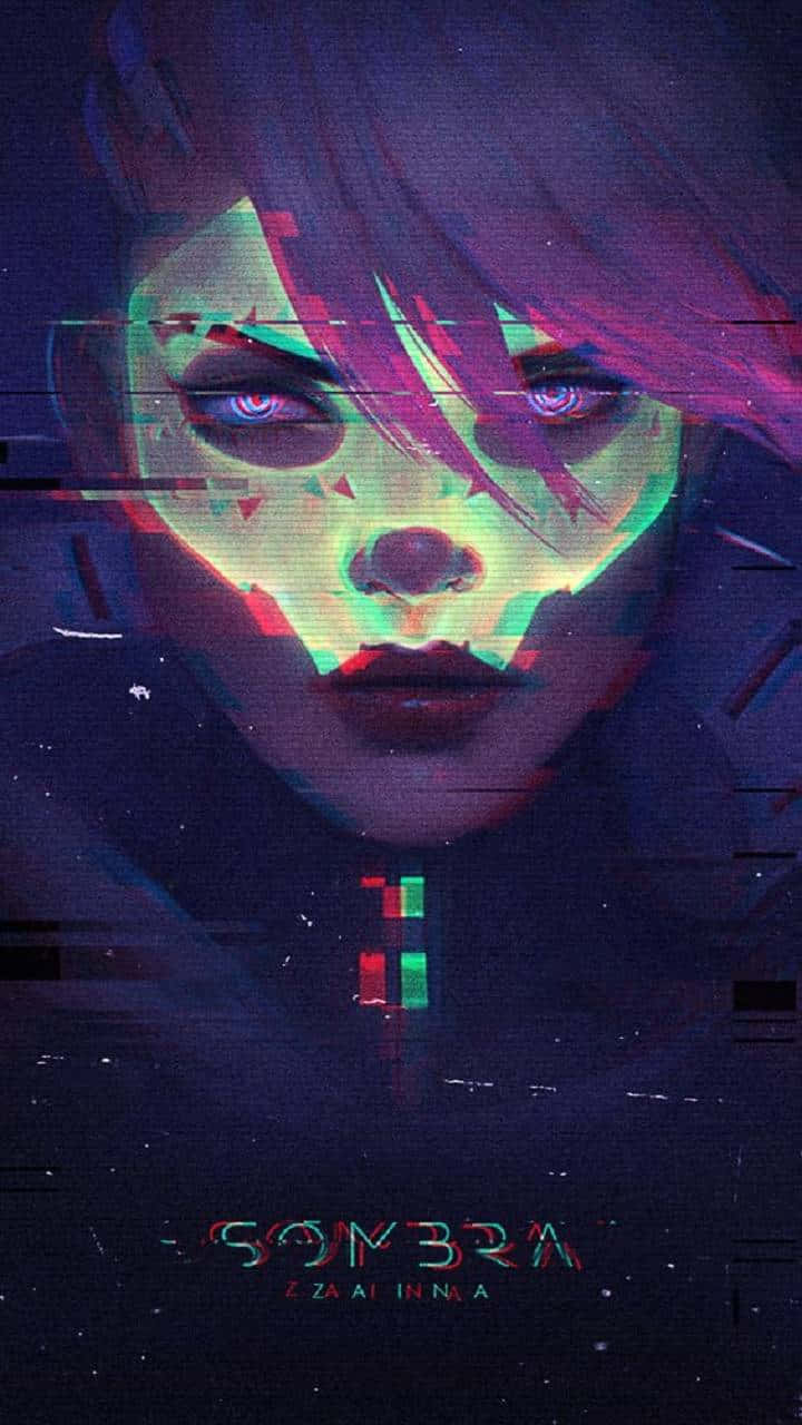 Sombra, Overwatch, glitch-art, HD Phone Wallpaper