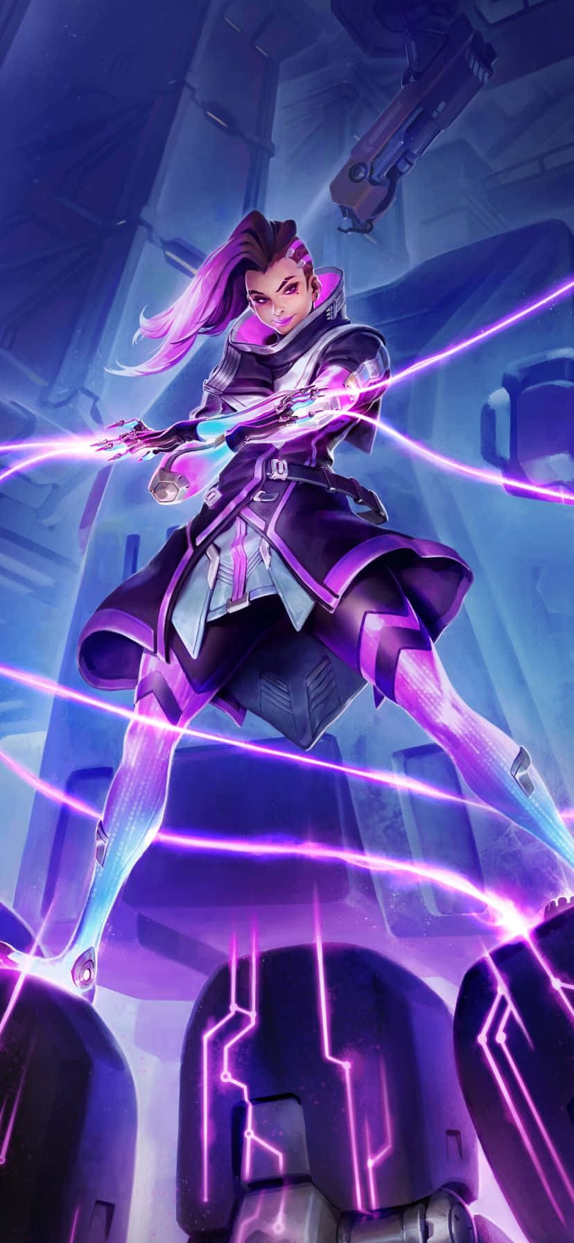 Sombra, Overwatch, pink hair, HD Phone Wallpaper