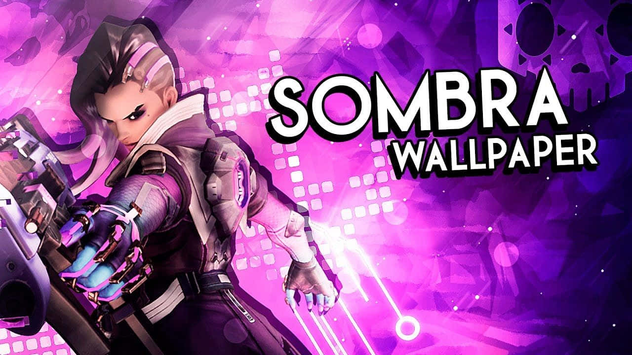 Sombra, Overwatch, vibrant purple digital background, HD Desktop Wallpaper