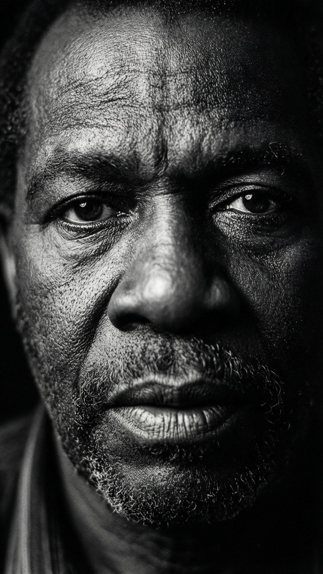 Son House, black and white portrait, dramatic lighting, Full HD Phone Wallpaper