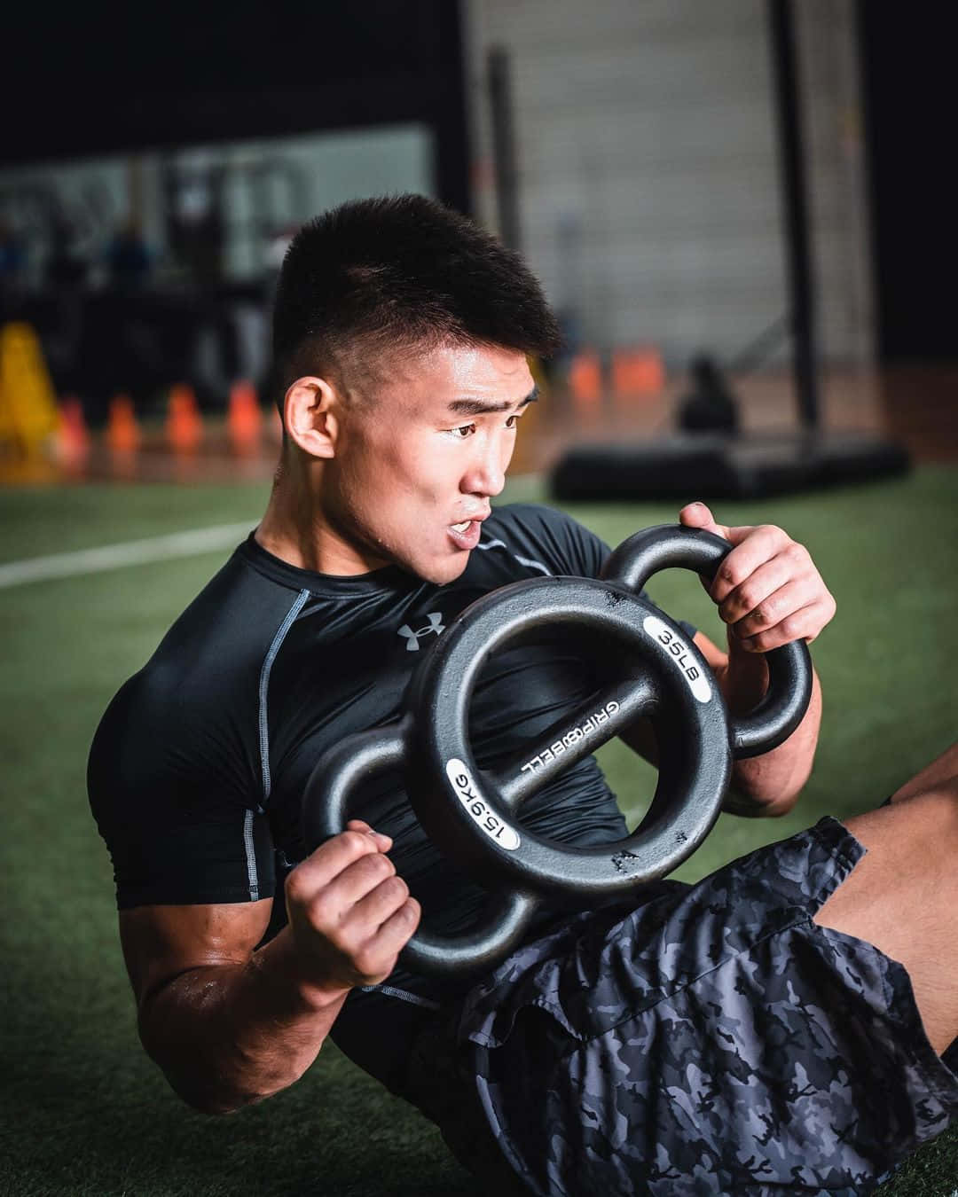 Song Yadong, kettlebell, gym, HD Phone Wallpaper