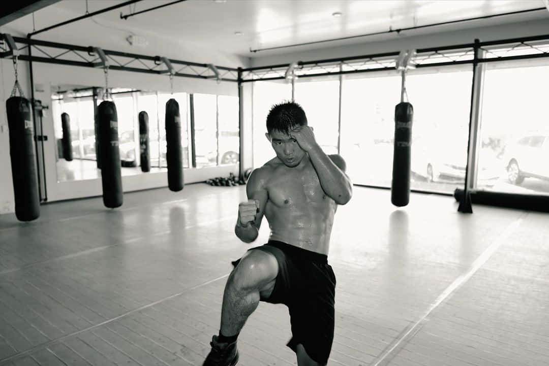 Song Yadong, gym, hanging heavy bags, SD Desktop Wallpaper
