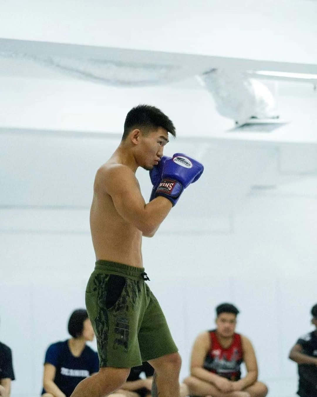 Song Yadong, boxing side profile, green shorts, HD Phone Wallpaper