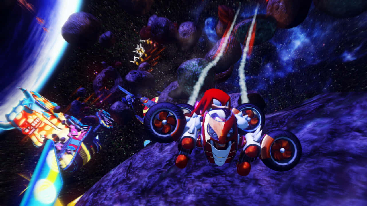 Sonic And All-stars Racing Transformed, hoverbike, cosmic debris, HD Desktop Wallpaper