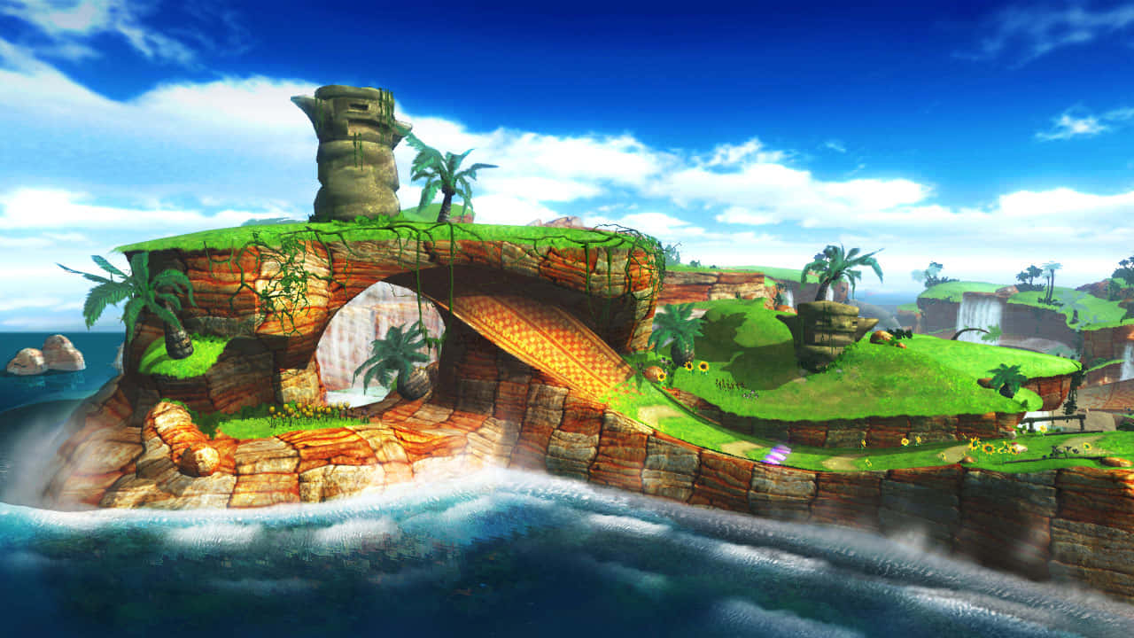Sonic And All-stars Racing Transformed, floating island, lush greenery, HD Desktop Wallpaper