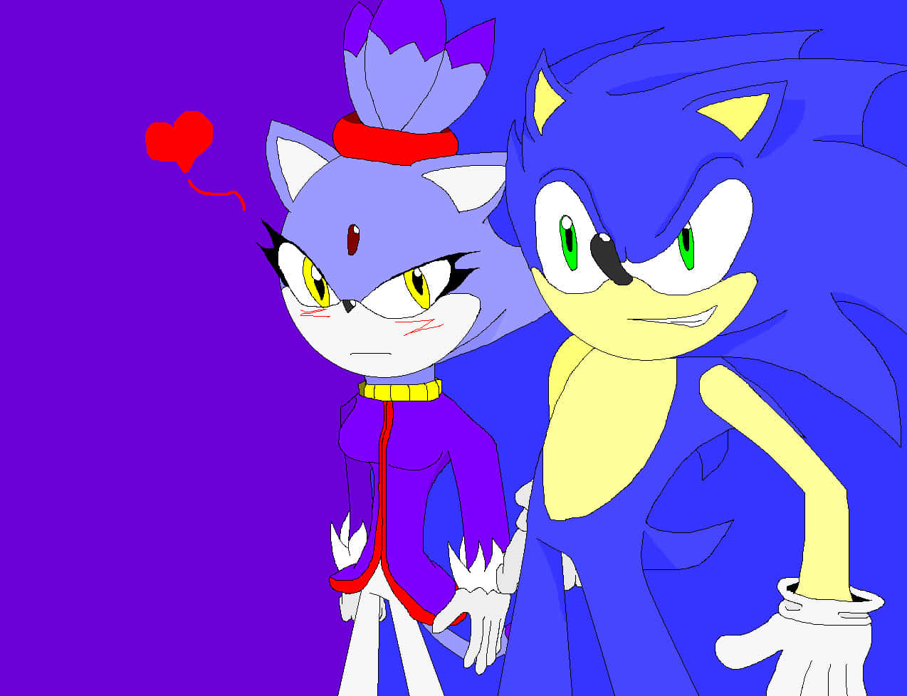 Sonic, Blaze, purple cat, SD Desktop Wallpaper