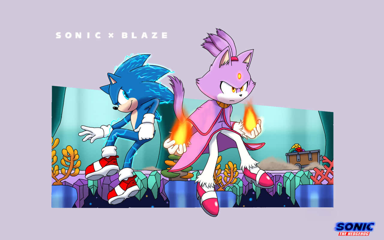 Sonic, Blaze, underwater cave, HD Desktop Wallpaper