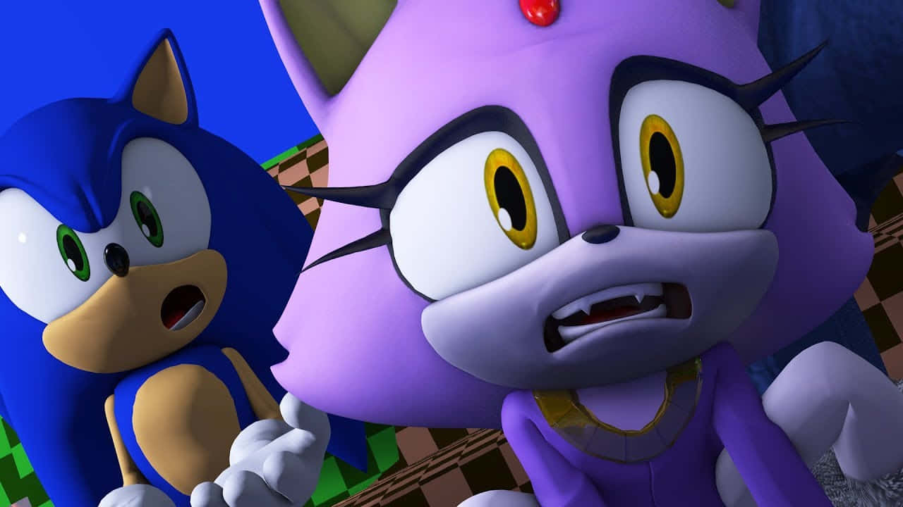 Sonic, Blaze, purple fox, HD Desktop Wallpaper
