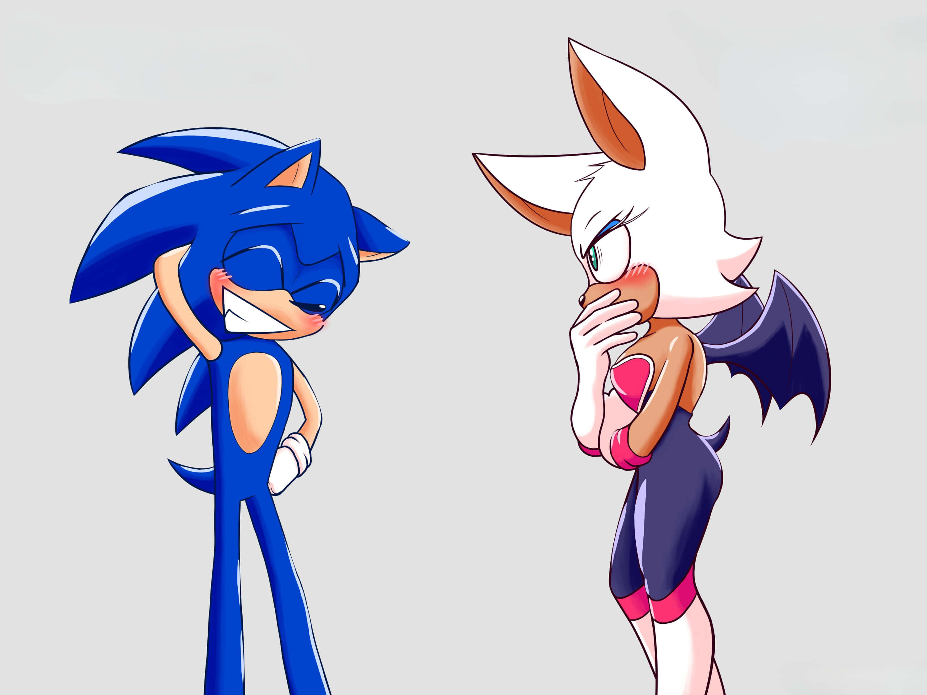 Sonic, Rouge, anime style, 2K Desktop Wallpaper