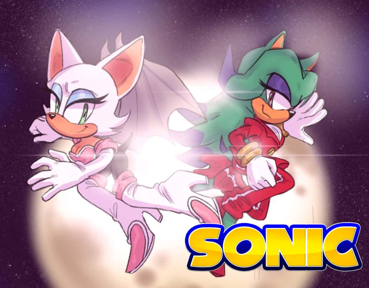 Sonic, Rouge, bat wings, HD Desktop Wallpaper