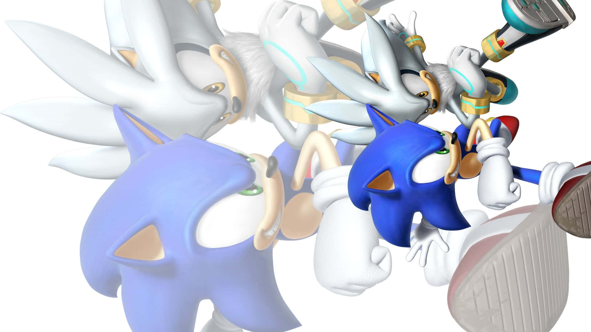 Sonic, Silver, 3d-render, Full HD Desktop Wallpaper