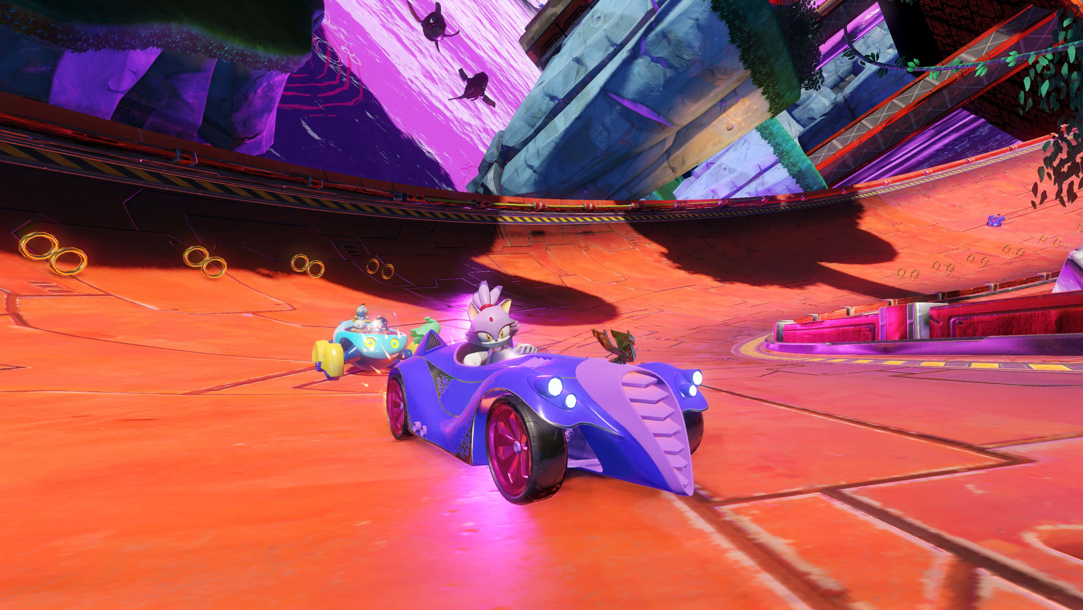 Sonic Battle Racers, purple race car, fox driver, 2K Desktop Wallpaper
