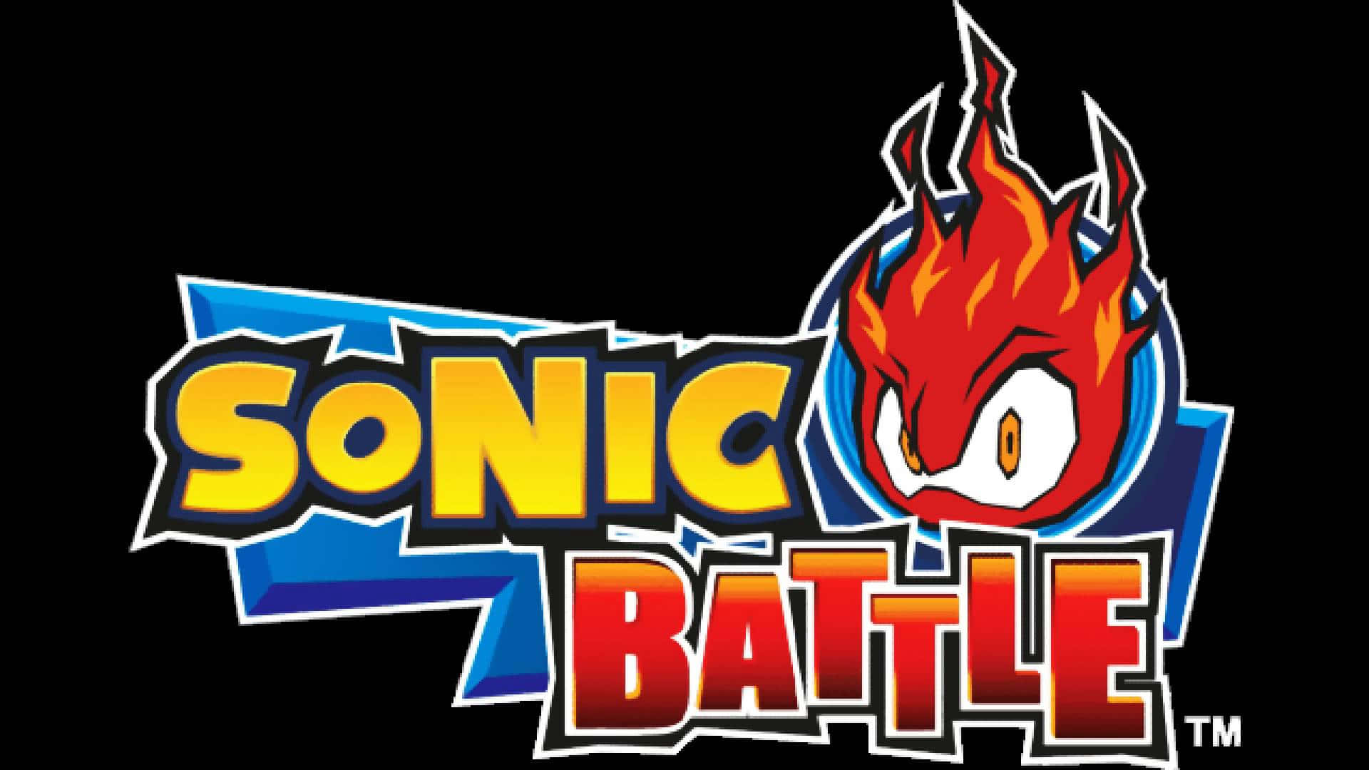 Sonic Battle, fiery red hedgehog head, yellow red text, Full HD Desktop Wallpaper