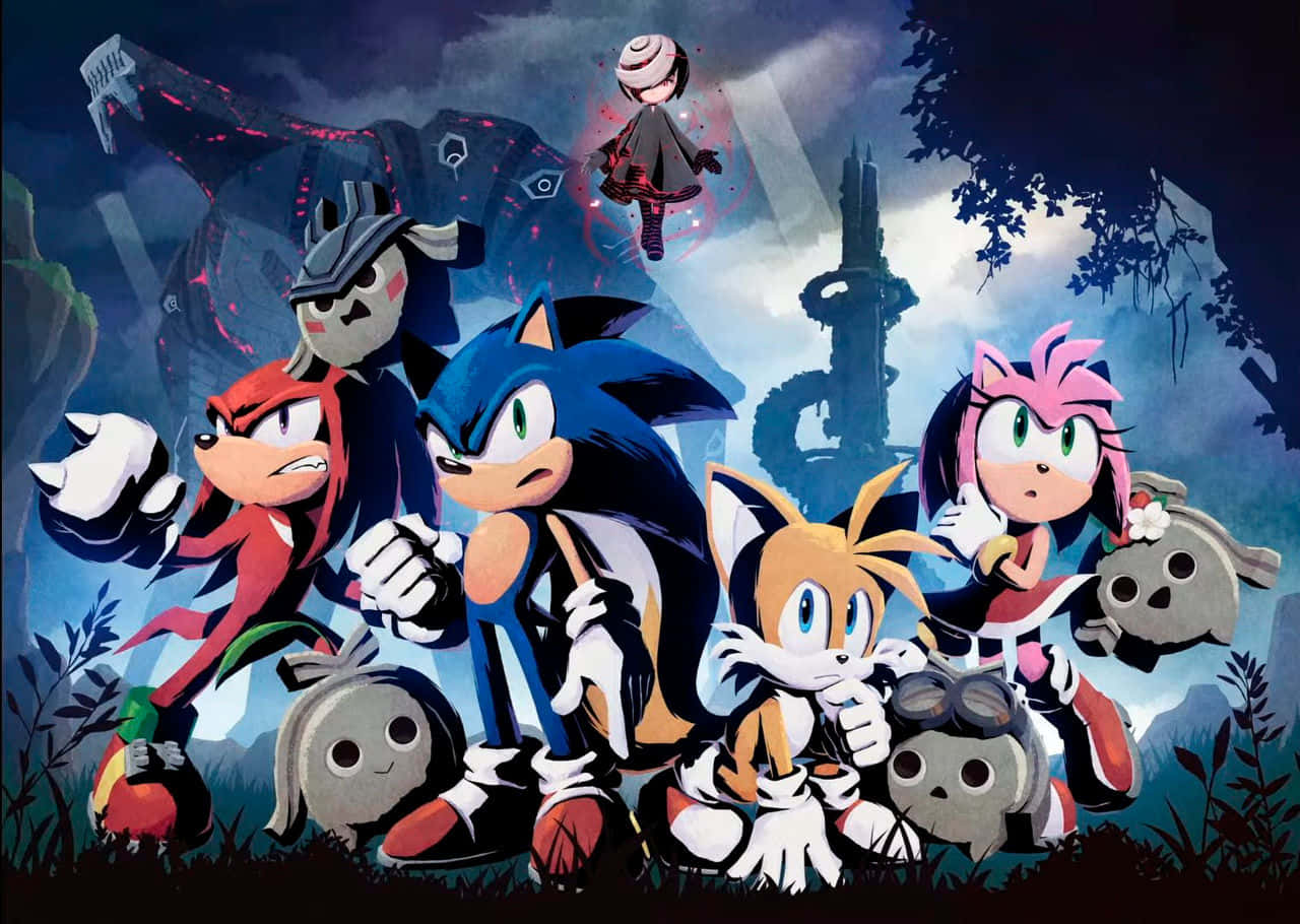 Sonic, friends, dark mystical forest, HD Desktop Wallpaper