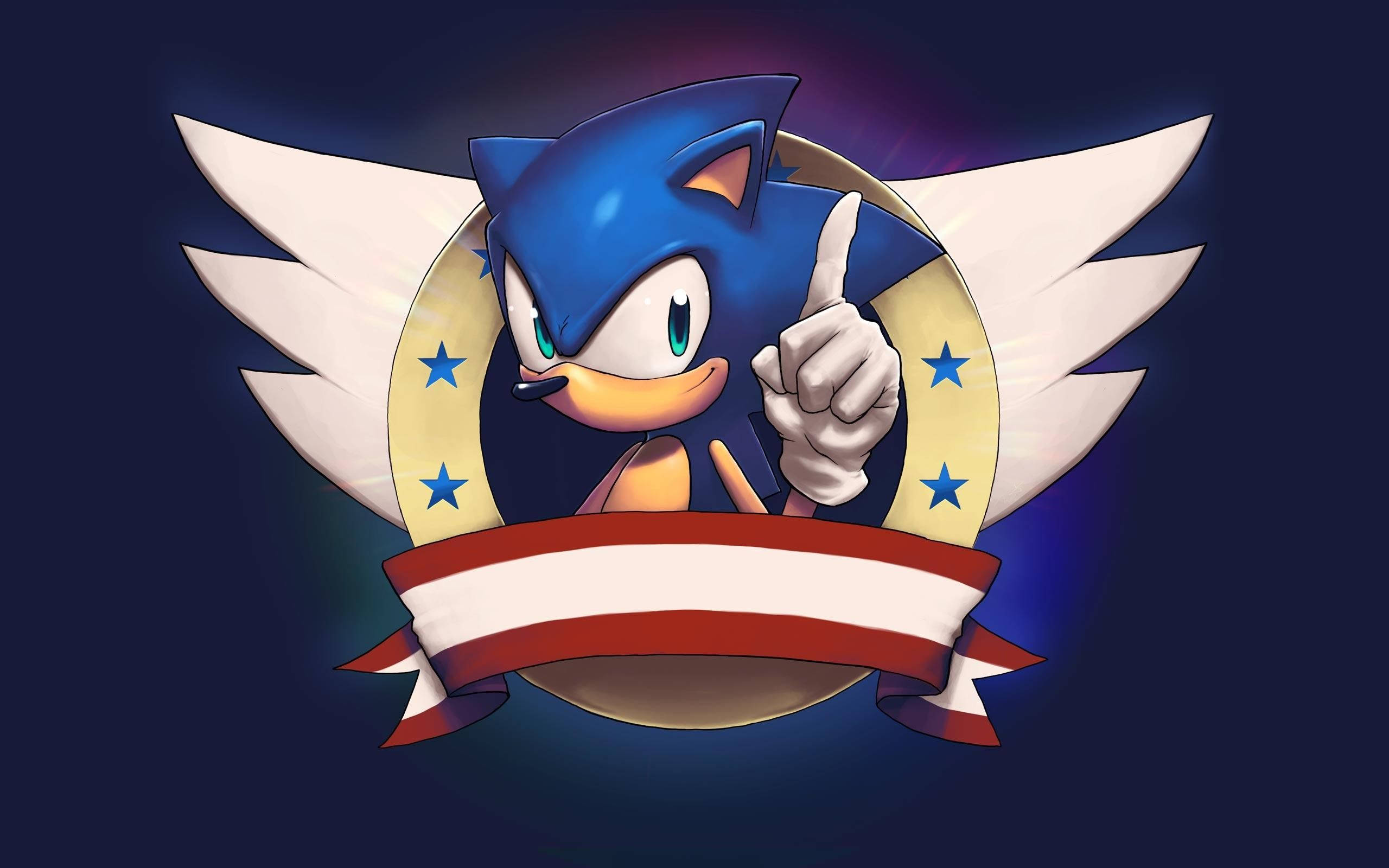 Sonic, blue hedgehog, white wings, 2K Desktop Wallpaper