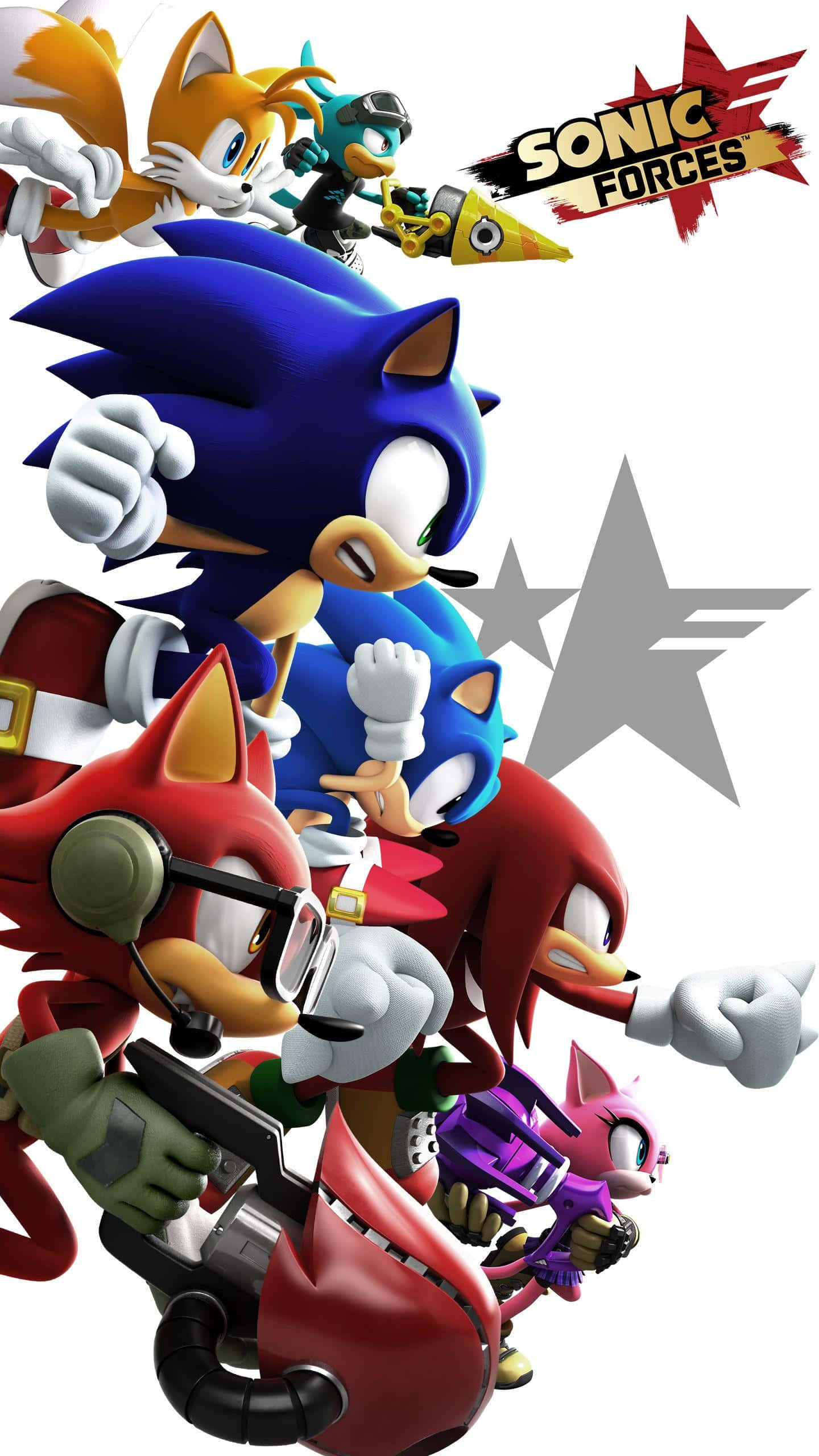 Sonic Forces Speed Battle, Sonic Forces characters, white background, 2K Phone Wallpaper
