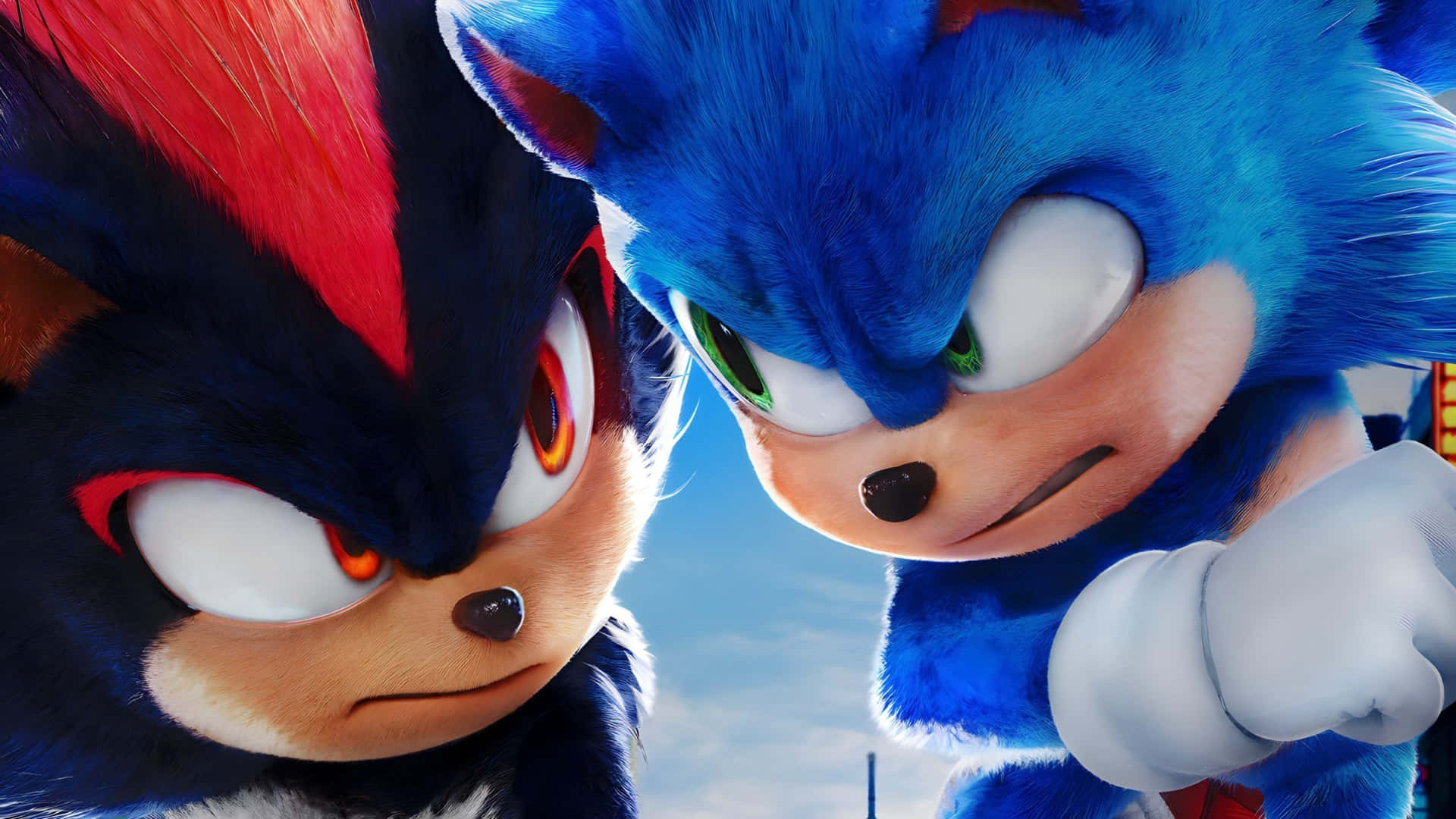 Sonic, Shadow, tense close-up, Full HD Desktop Wallpaper