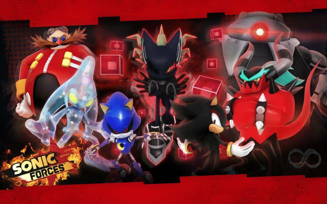 Sonic Forces Speed Battle, Sonic Forces, fiery red and black digital backdrop, SD Desktop Wallpaper