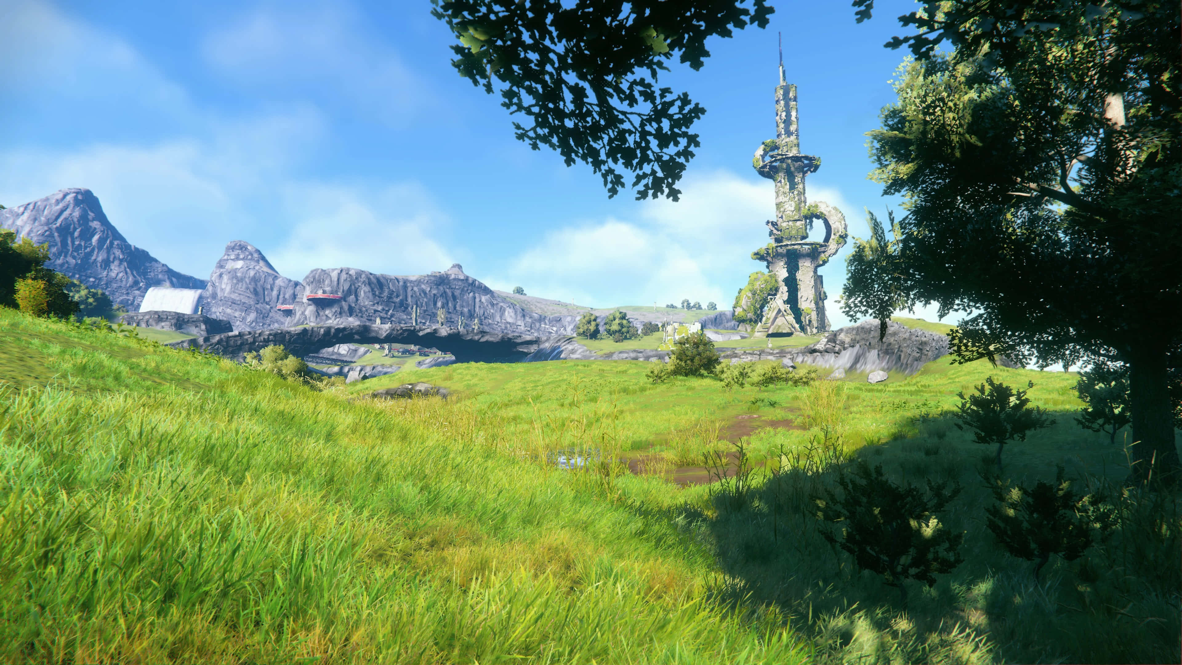 Sonic Frontiers, ancient tower, rocky mountains, 4K Desktop Wallpaper