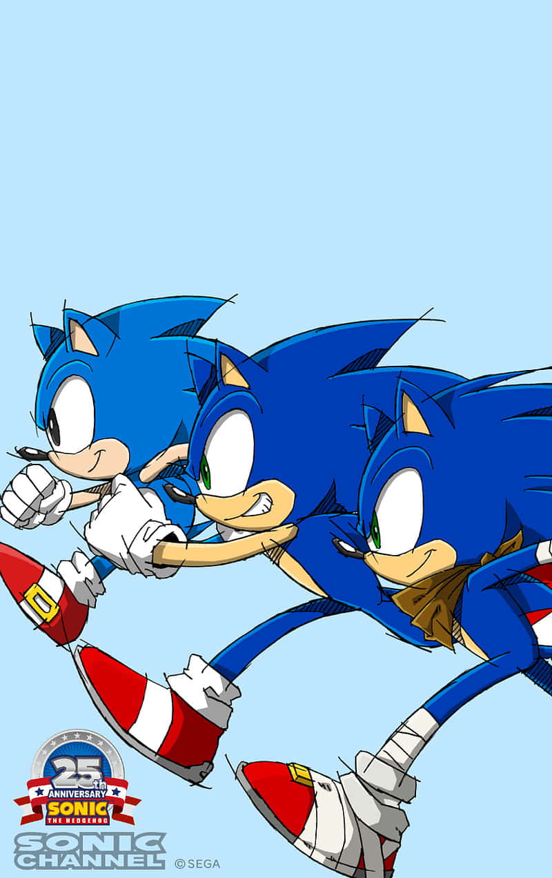 Sonic Generations, blue hedgehogs, red and white shoes, SD Phone Wallpaper
