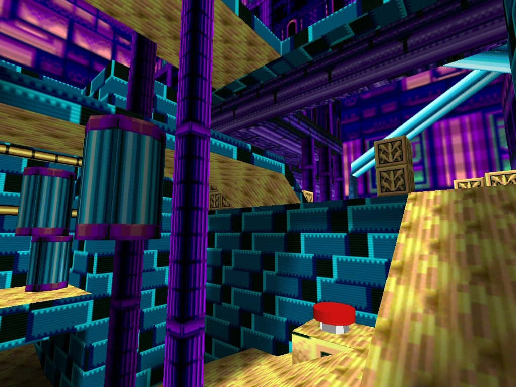 Sonic Hydrocity Zone, purple blue, gold, SD Desktop Wallpaper