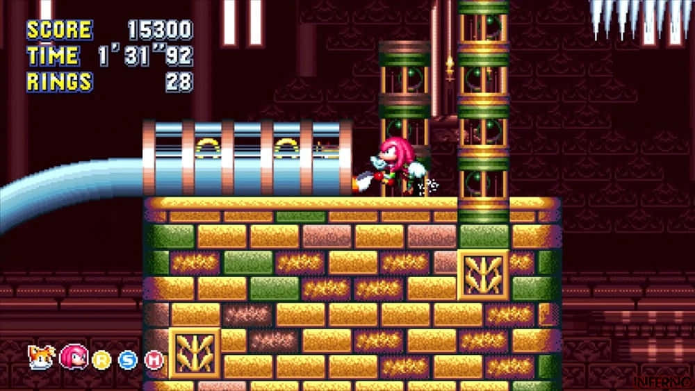 Sonic Hydrocity Zone, pink hedgehog character, pixelated 16-bit game, SD Desktop Wallpaper