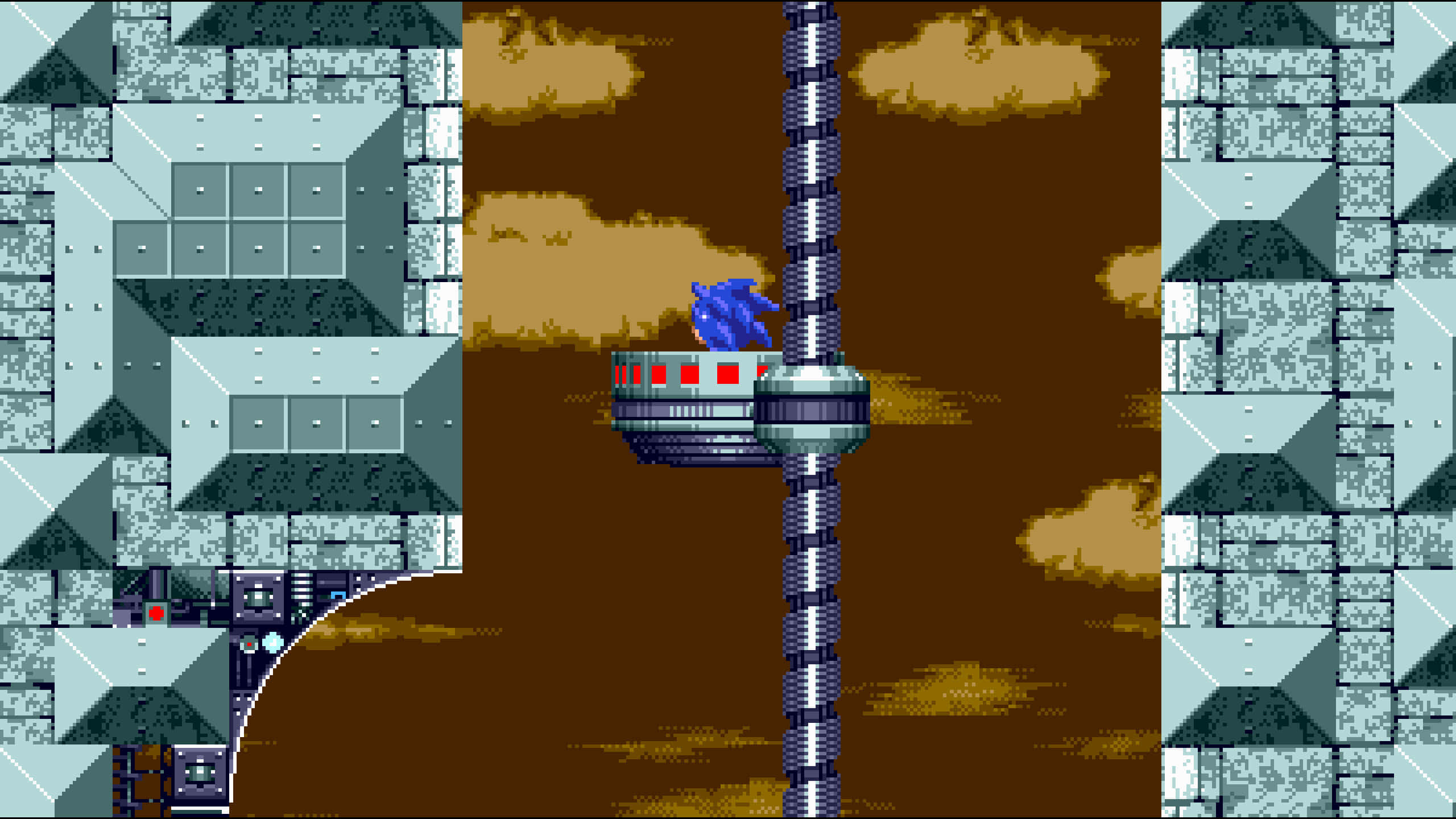 Sonic Launch Base Zone, blue hedgehog, metallic platform, 2K Desktop Wallpaper