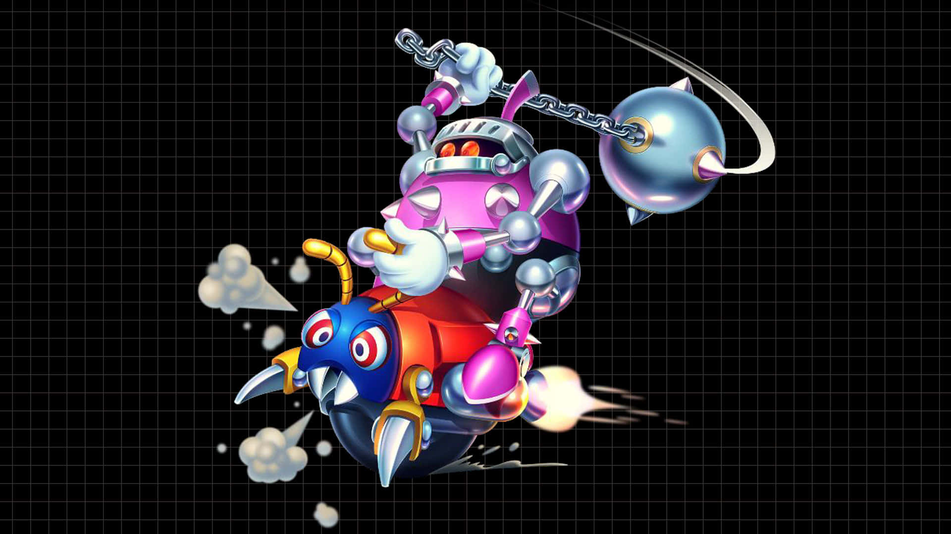 Sonic Mania, pink robotic character, spiked chain, Full HD Desktop Wallpaper