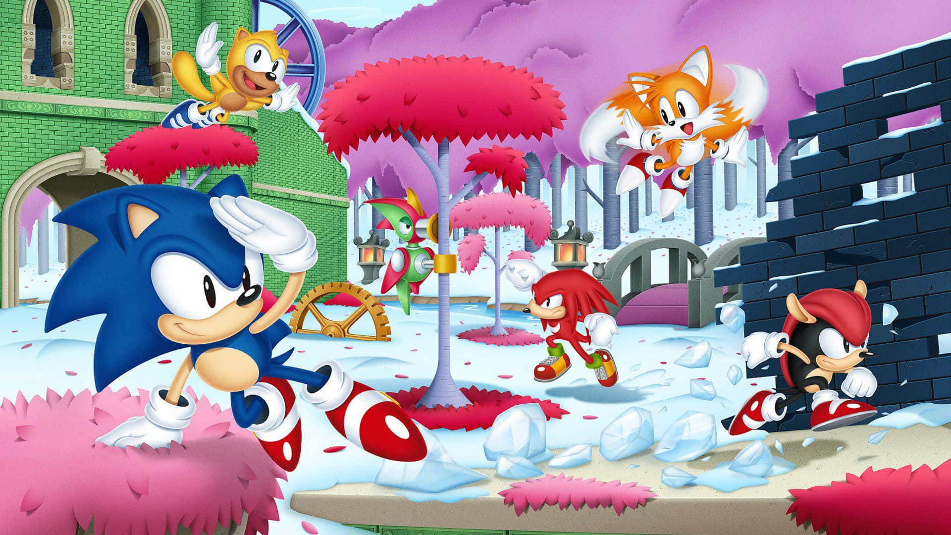 Sonic Mania, Sonic, winter wonderland, Full HD Desktop Wallpaper